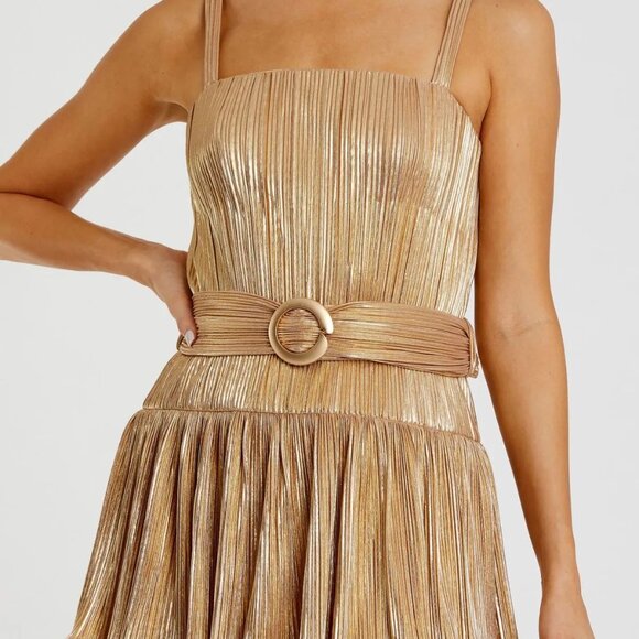 Mac Duggal 27062 Tea-Length Metallic Party Dress NWT size 6 - Picture 3 of 8